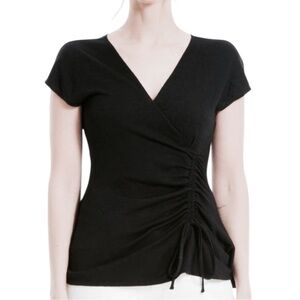Max Studio Elegant Black Wrap Blouse small new